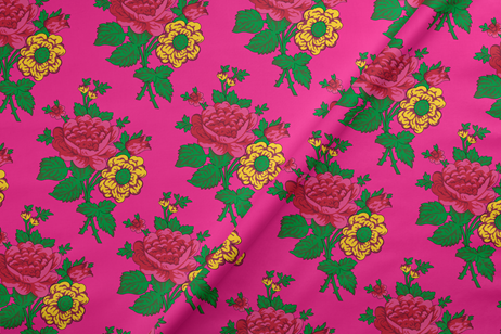 Cotton fabric Muhu rose cerise