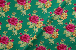 Cotton fabric Muhu rose green