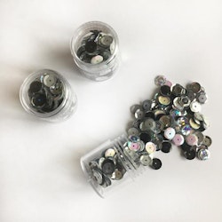 Paljett 6mm silver mix