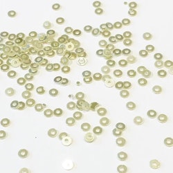 Paljett rund 2,5mm ljus guld transparent