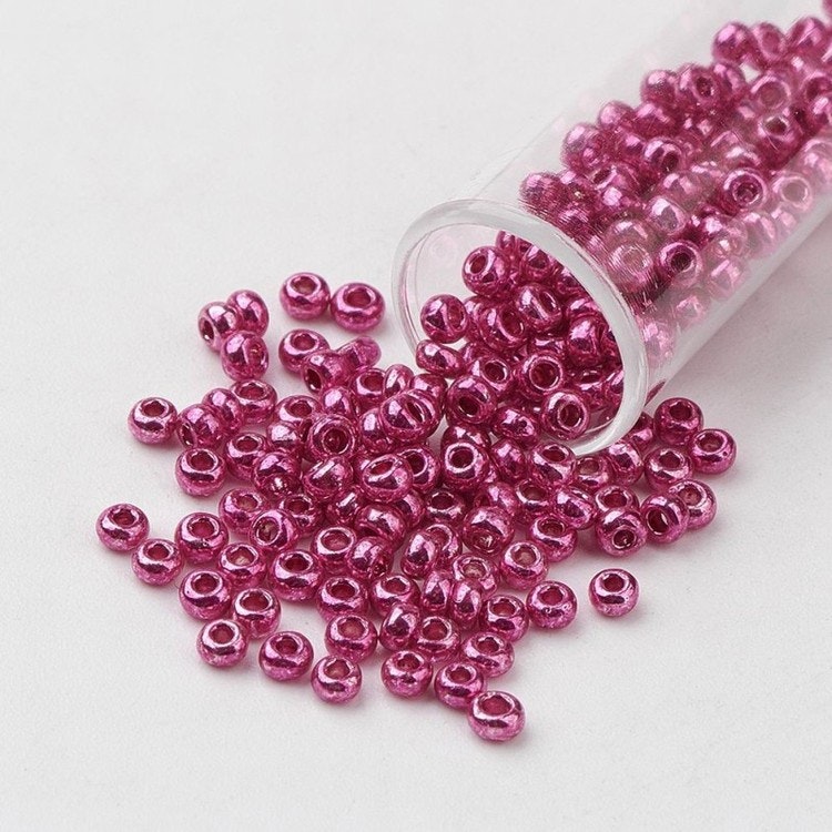 Seedbead 2 mm cerise metallic