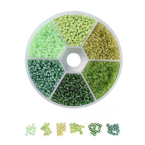Seedbead 2mm 6 färger grön