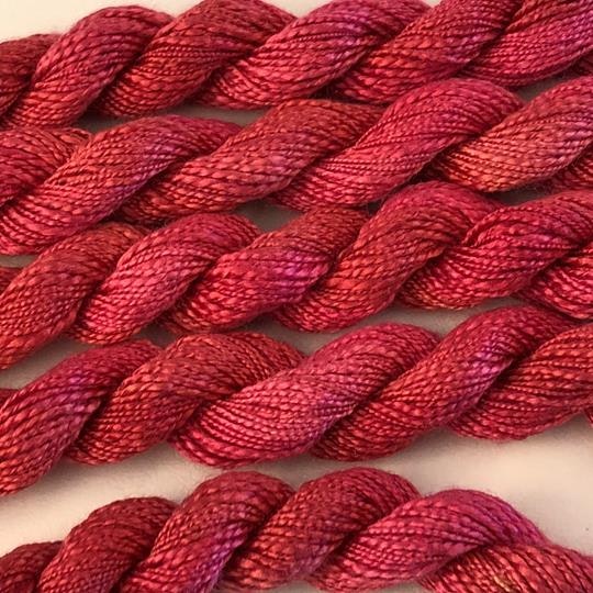 Broderigarn Silke struktur hallonröd