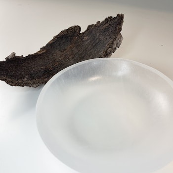 Selenit, rund skål 15cm