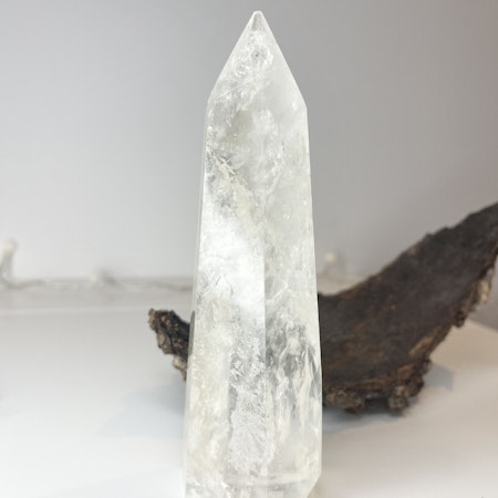 Bergkristall, clear quartz, polerad kristallspets #D