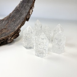 ICE quartz, krakelerad clear quartz kristallspets