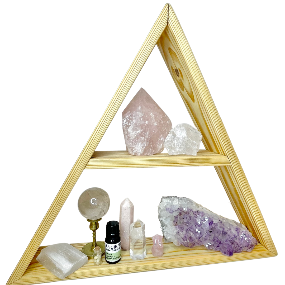 kristallhylla, kristallaltare, altare för kristaller, thesoulpharmacys kristallhyllor