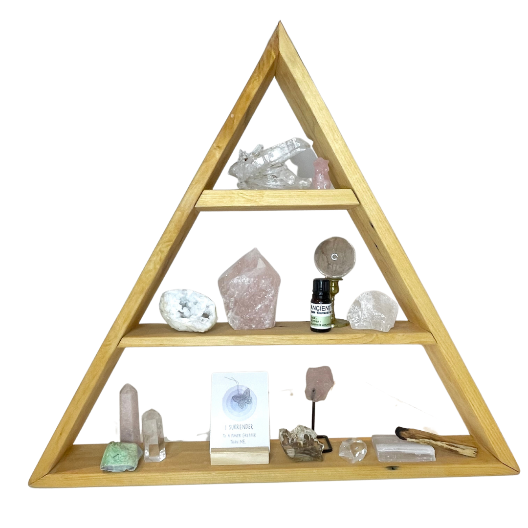 kristallhylla, kristallaltare, altare för kristaller, thesoulpharmacys kristallhyllor