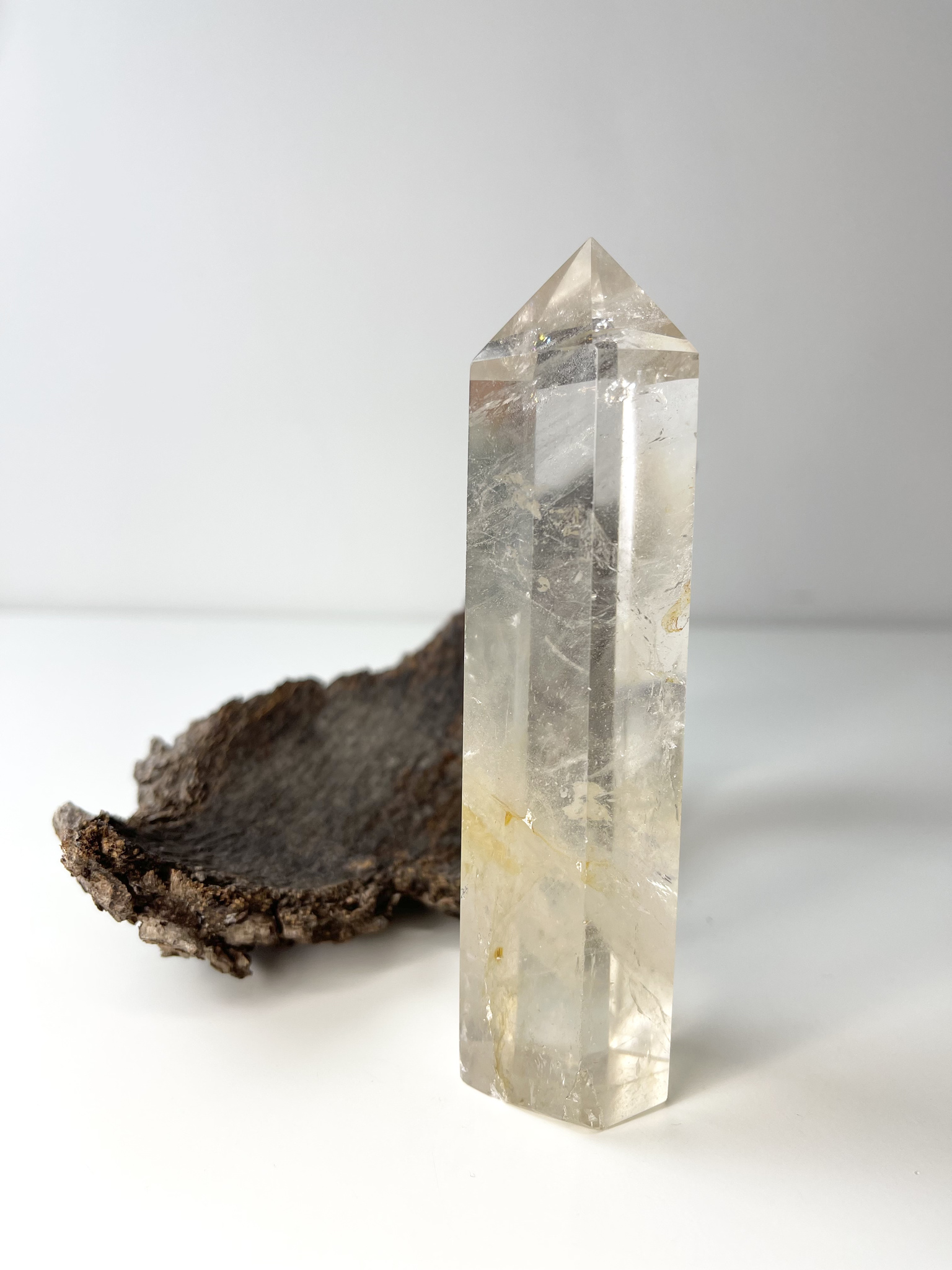 Bergkristall, clear quartz, polerad kristallspets #C