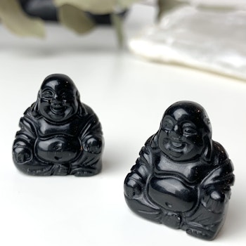 Buddha av svart Obsidian