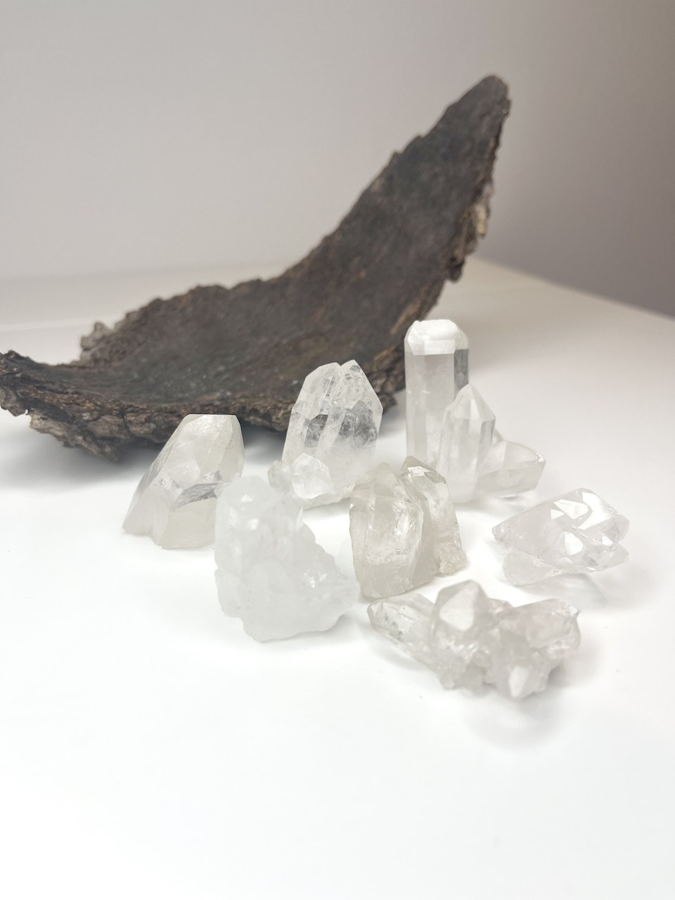 Bergkristall, clear quartz, naturliga kluster