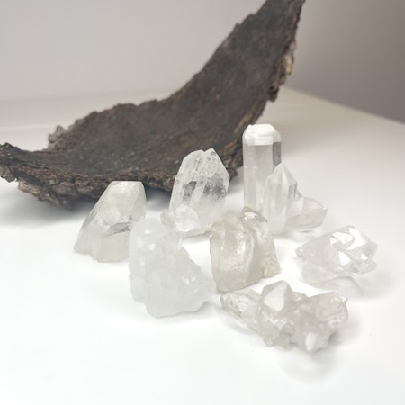 Bergkristall, clear quartz, naturliga kluster