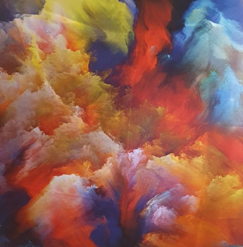 Panel med färgglada moln