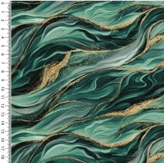 Viskosjersey marmorvåg grön