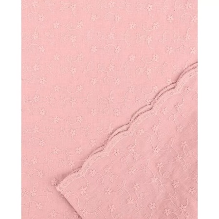 Broderad bomull med langettkant 11 rosa