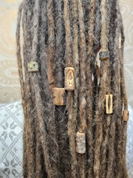 "Trä Knapp" - Trädekoration till dreads (6mm hål)