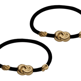 Corinne - Hair Tie Three Knots Black Set