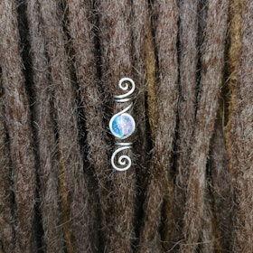 Spiral - Rosa/blå pärla (Silver 0,5 cm)