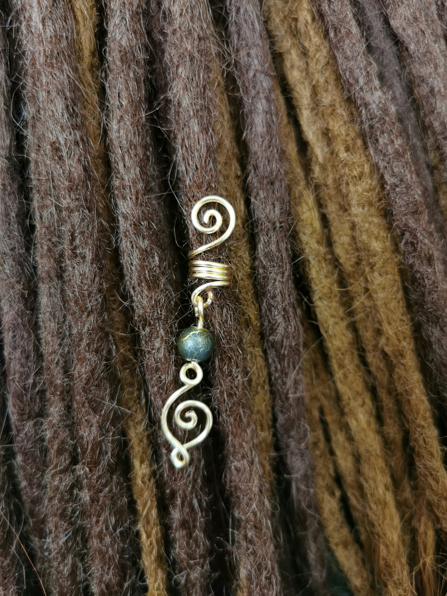 Spiral - Grön marmor (Guld 0,85 cm)