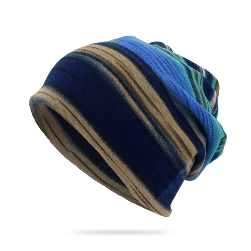 Randig Beanie Mössa med hål (flera färger)