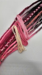 "Rosa" Dekorationskit Till Dreads (Ljusrosa, Rosa, Pastellrosa Trådar)