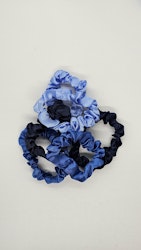 "Blått Set" Scrunchies 3-pack Hårsnoddar
