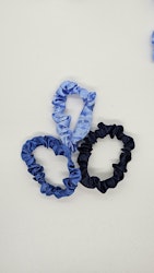 "Blått Set" Scrunchies 3-pack Hårsnoddar