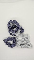 "Grått Set" Scrunchies 3-pack Hårsnoddar