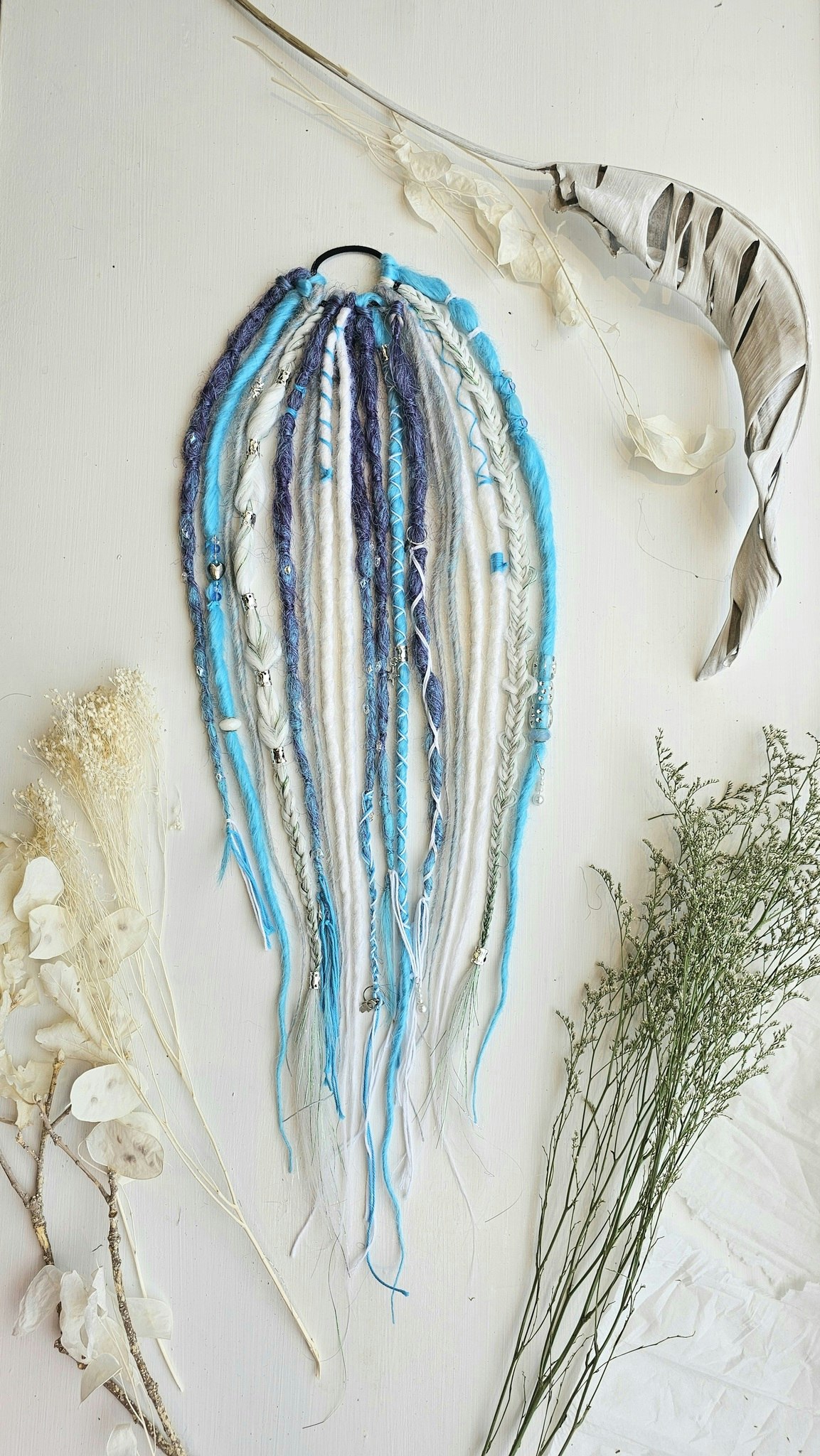 "Blå Salt" Dreads Ponytail Extensions