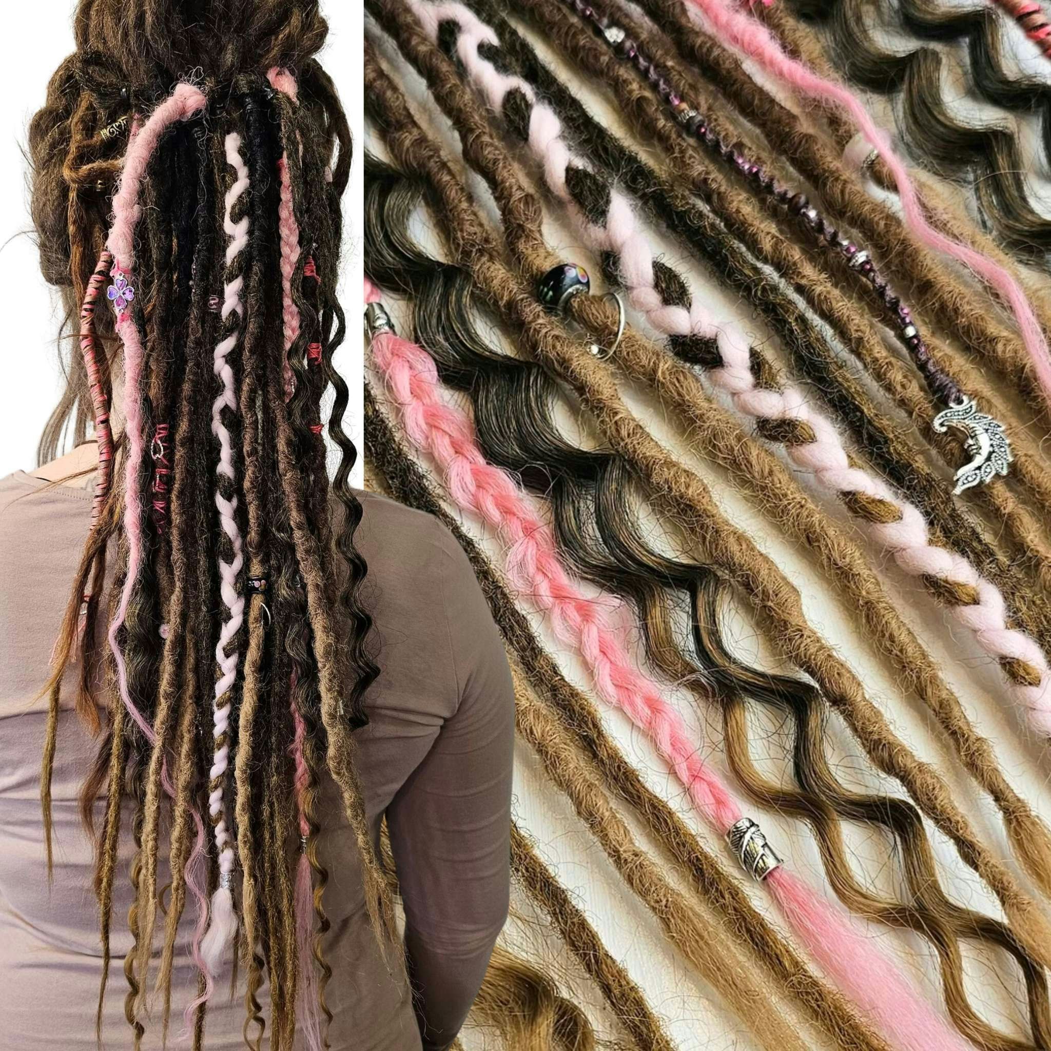 "Rosa Dagdröm" Dreads Ponytail Extensions