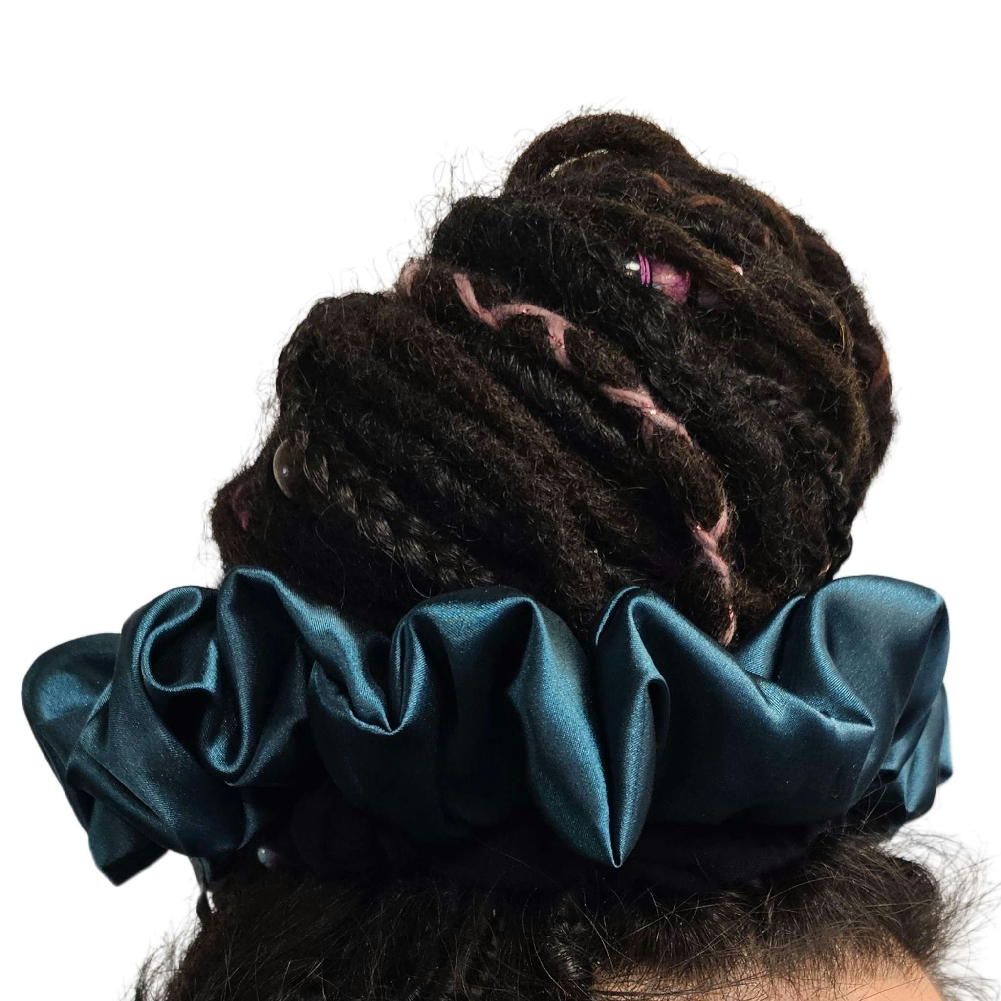 "Satin Smaragd" XL Scrunchie Dreadsnodd