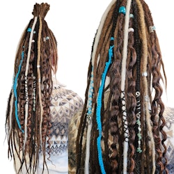"Himmelsblå" Accent Set Dread Ponytail Extension