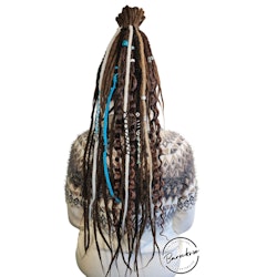 "Himmelsblå" Accent Set Dread Ponytail Extension