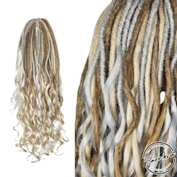 Blond Mix DE Syntetdreads Lockigt Hår 65cm (23st)