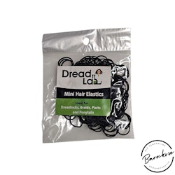 Dreadlab - Svarta Mini Hårsnoddar i gummi 200 st (för dreads & flätor)
