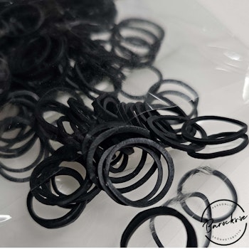 Dreadlab - Svarta Mini Hårsnoddar i gummi 200 st (för dreads & flätor)