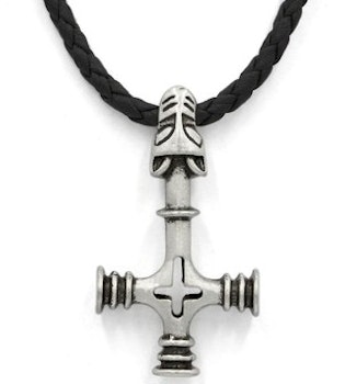 Wolf Cross Leather Necklace
