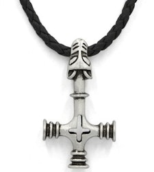 Halsband Wolf Cross Leather