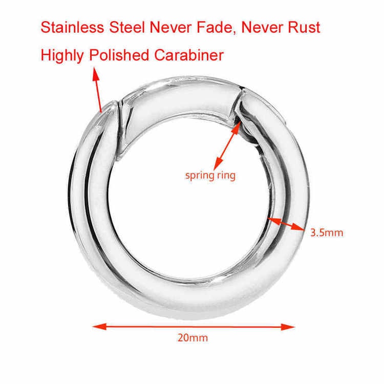 Fjedrende o-ring rustfrit stål 20 mm