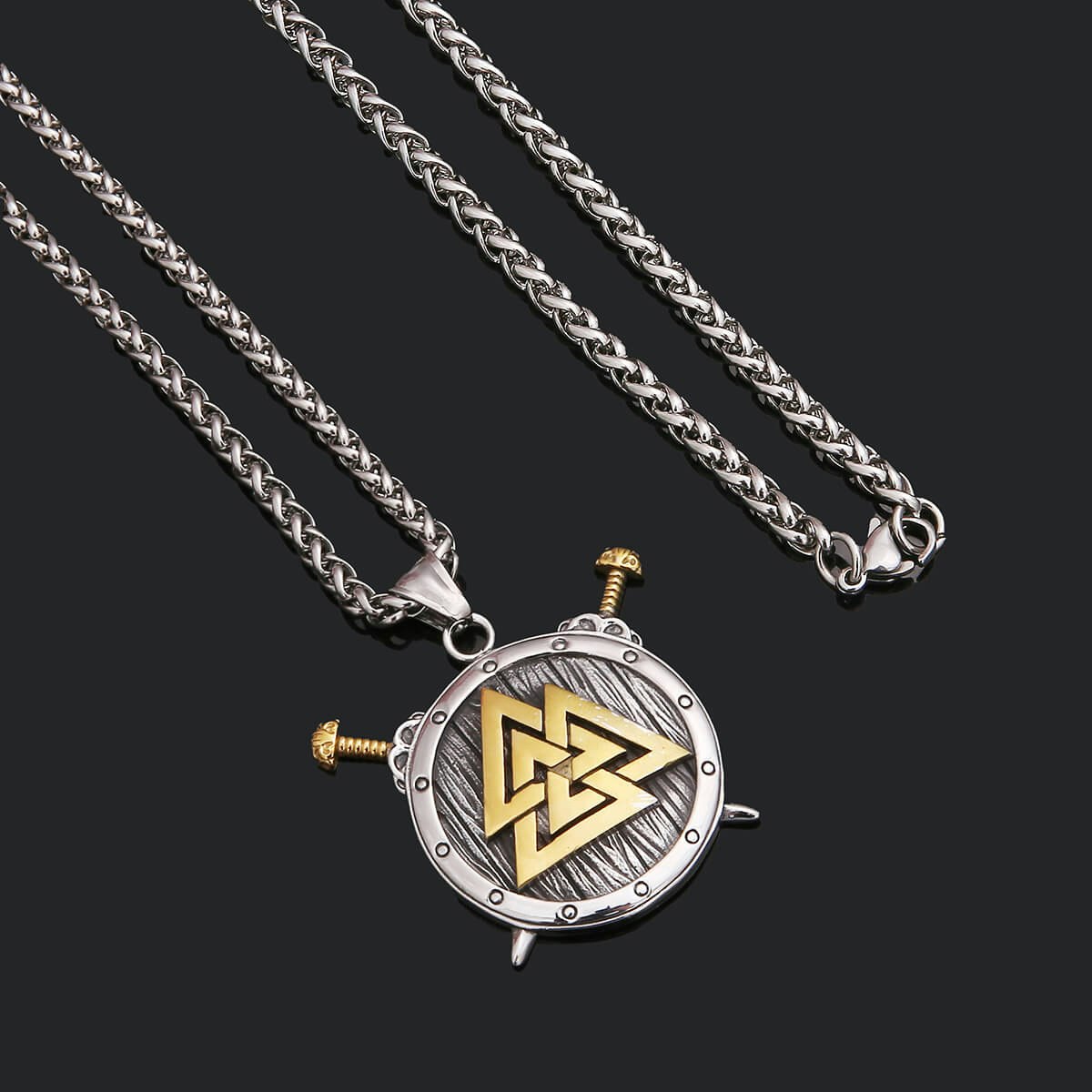 Necklace Valknut Shield  (several colors)