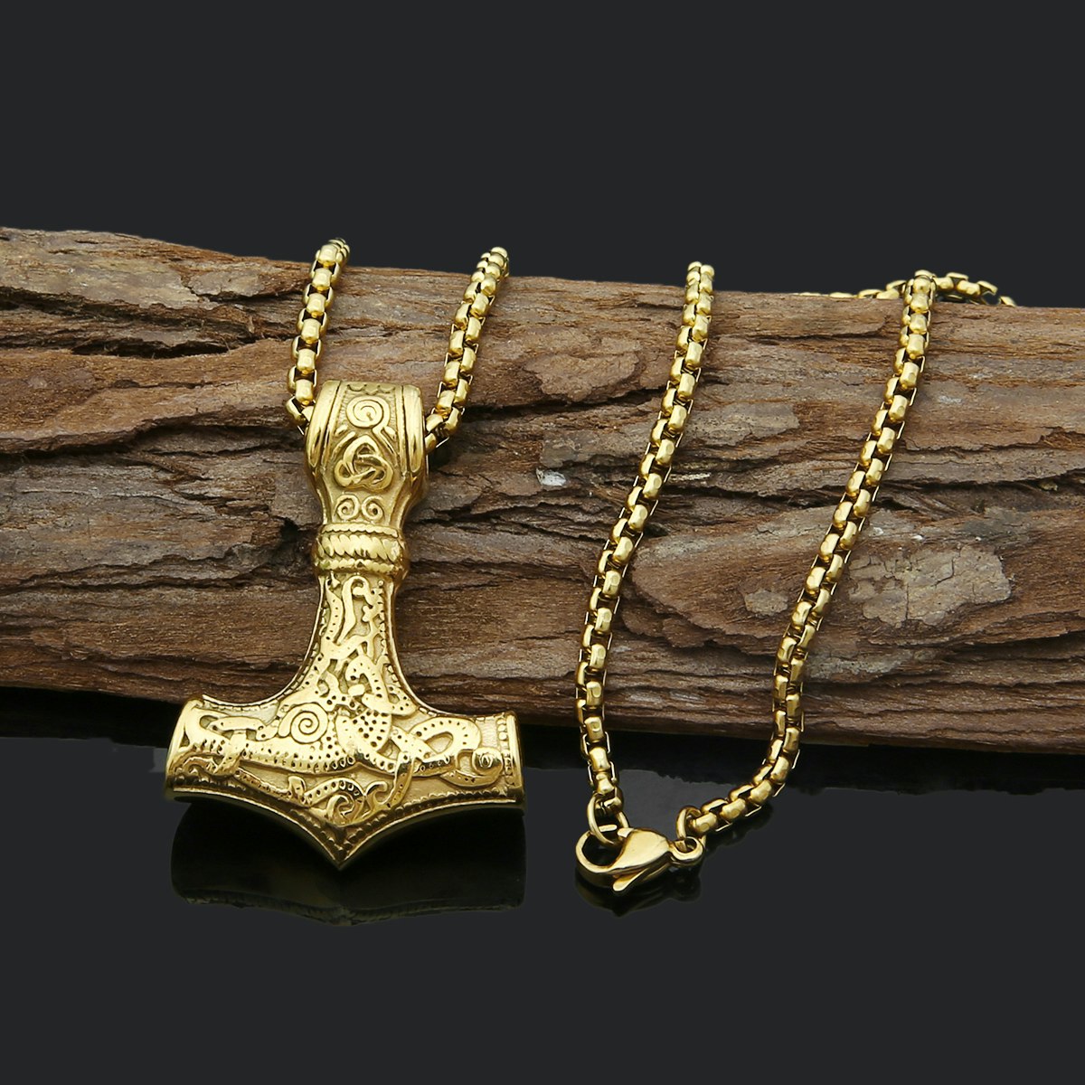 14K Gold Thor's Hammer Pendant | Gold Mjolnir Jewelry – Sons of Vikings