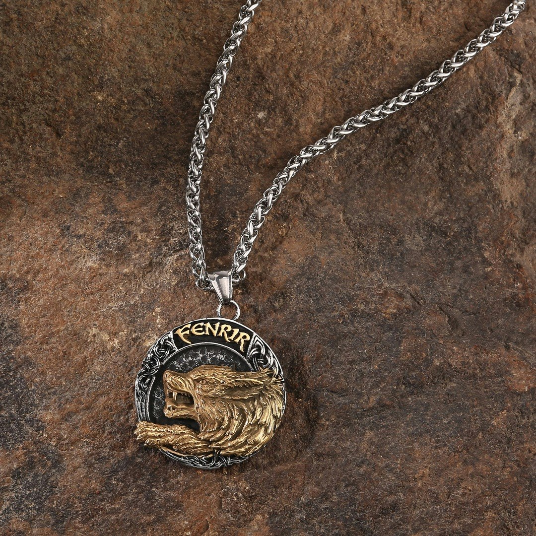 Necklace Golden Fenrir