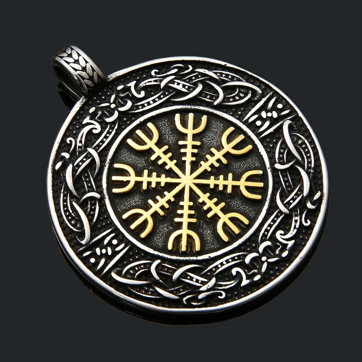 Necklace Futhark Aegishjalmur