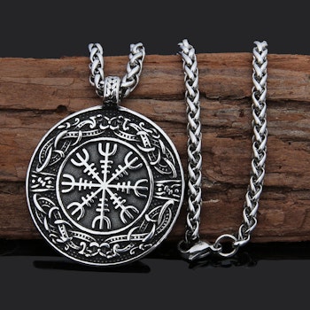 Necklace Futhark Aegishjalmur