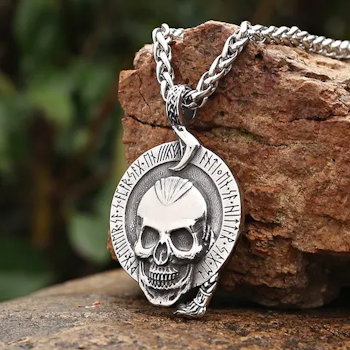 Halskjede Vegvisir Skull