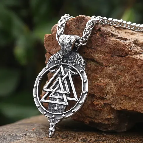 Necklace Valknut Raven