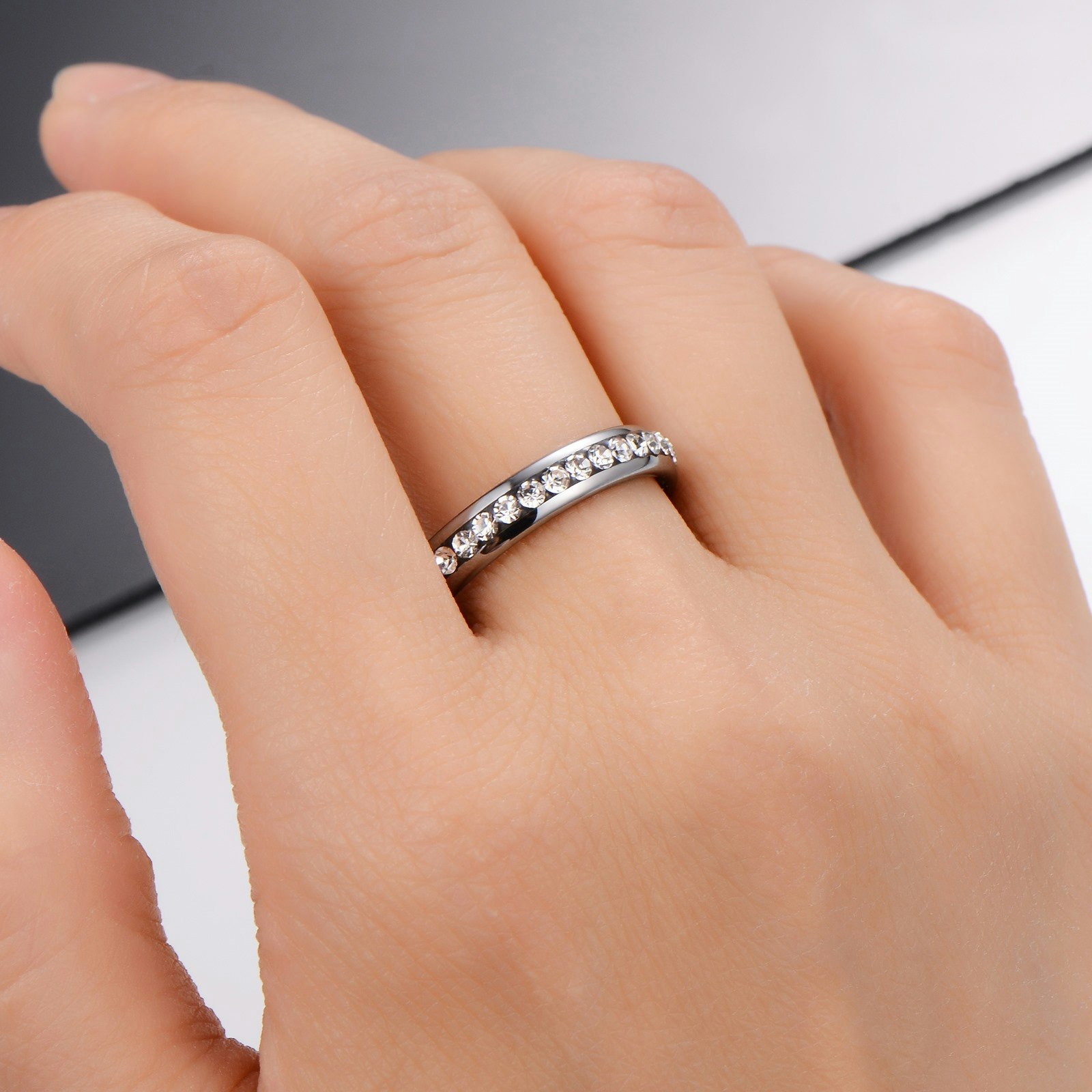 Ring Silver Zirconia Tungsten