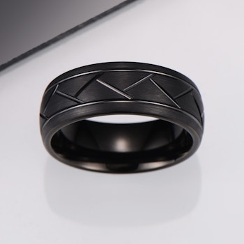 Ring Black Lines Tungsten