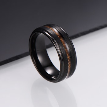 Ring Black Wood Tungsten