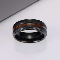 Ring Black Wood Tungsten